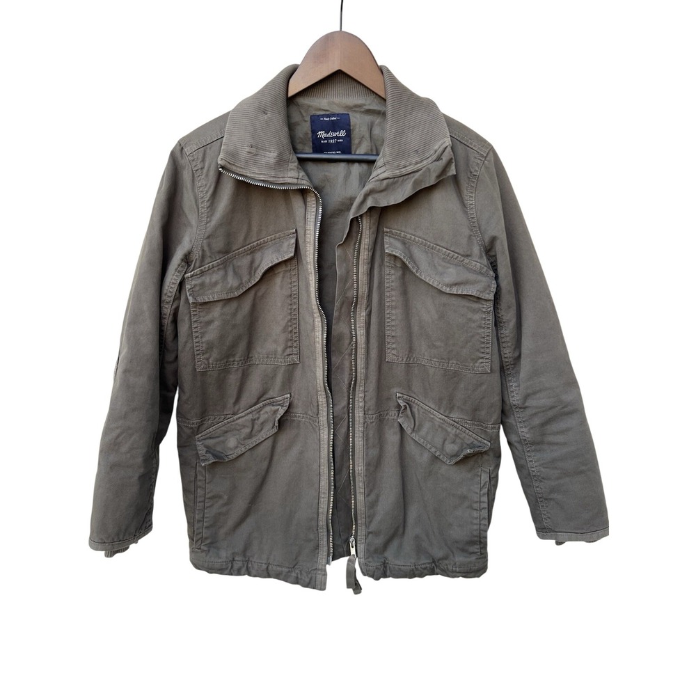 Madewell Mens XS Olive Green Canvas Field Jacket Utility Military Workwear Coat